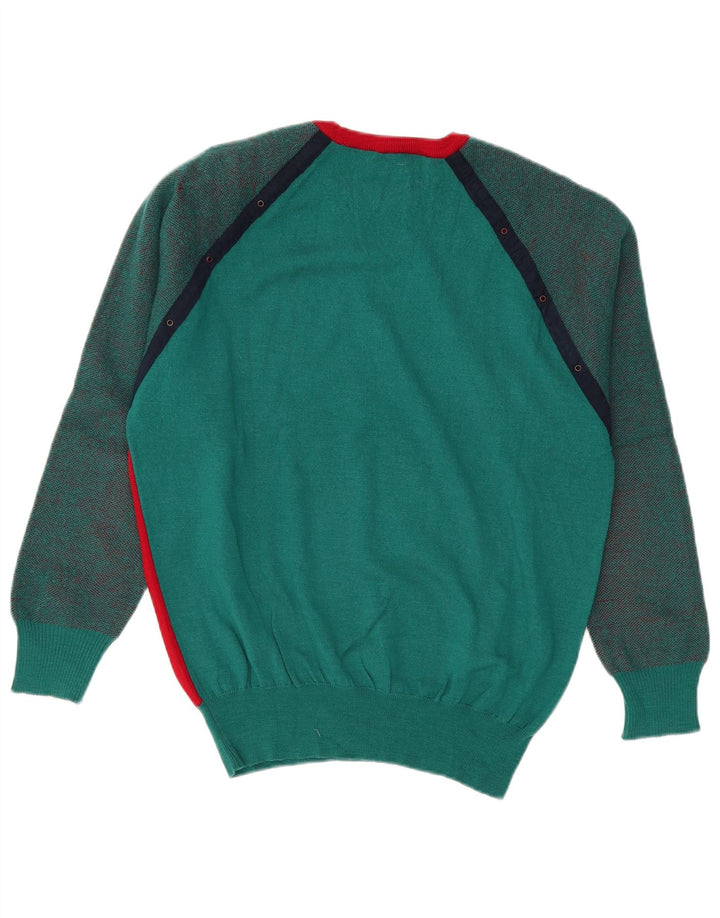 DALMINE Herren-Pullover mit Rundhalsausschnitt, Größe 52, groß, grün, Farbblock
