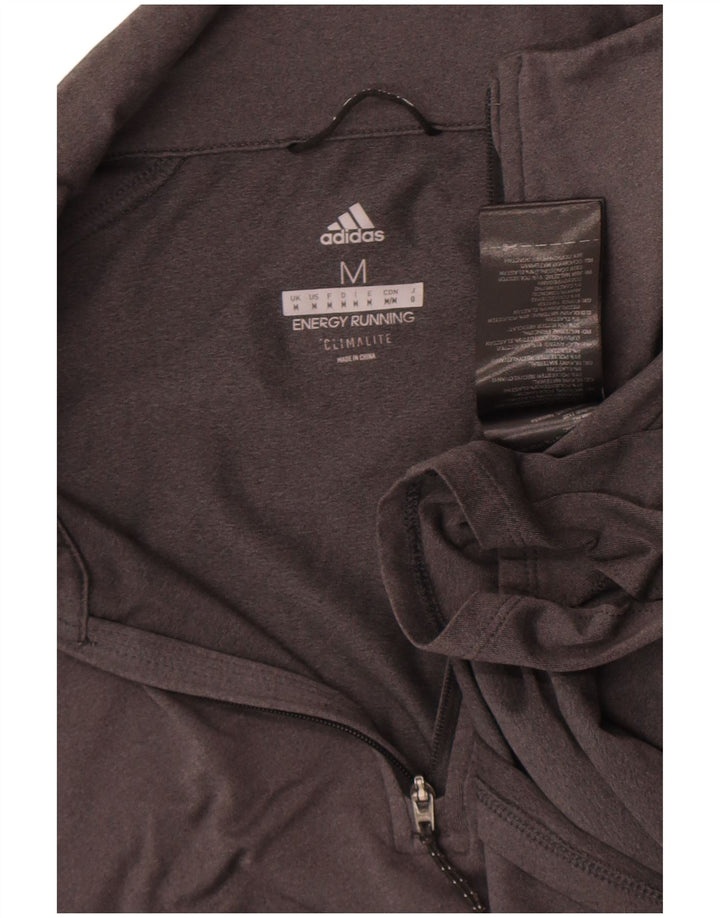 Adidas Herren Climalite Zip Neck Pullover Trainingsanzug Top Mittelgraues Polyester