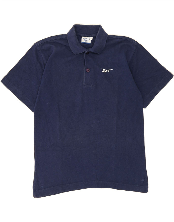 REEBOK Mens Polo Shirt Medium Navy Blue Cotton Vintage Reebok and Second-Hand Reebok from Messina Hembry 