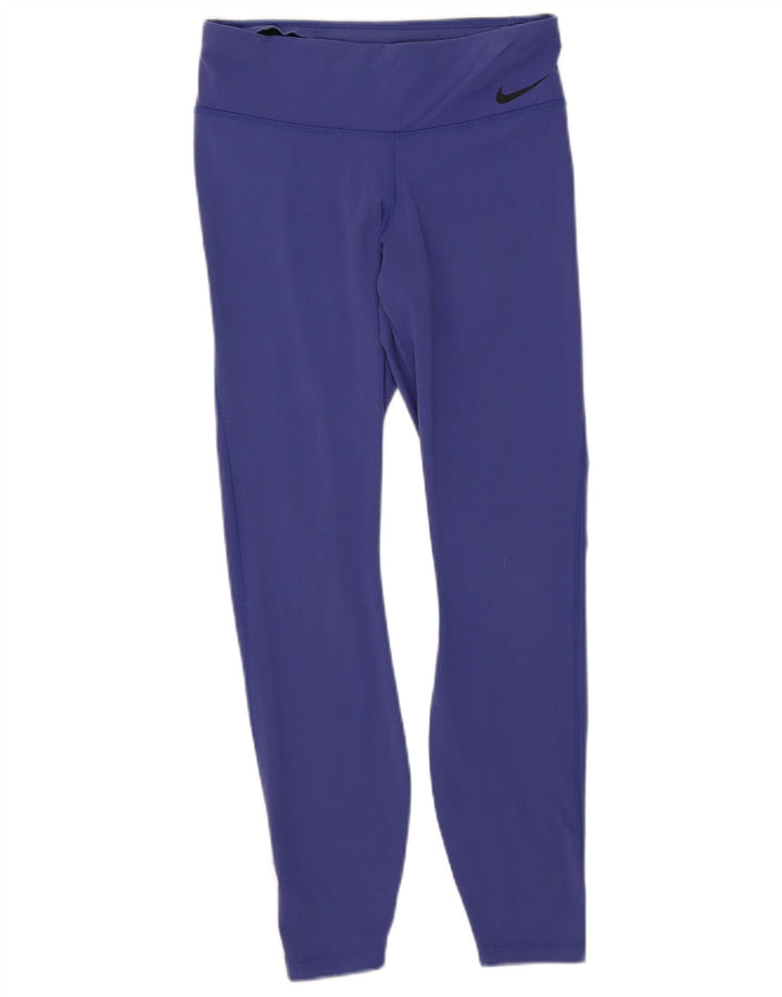 NIKE Damen Dri Fit Leggings UK 12 Medium Lila Nylon