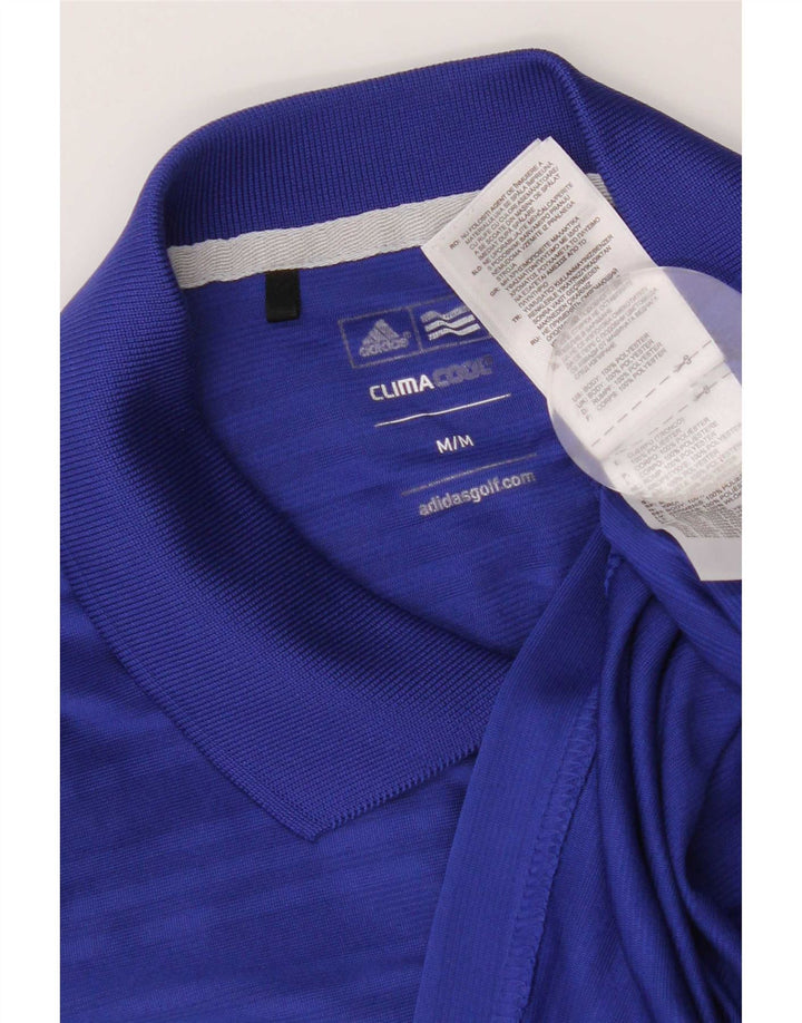 Adidas Herren Climacool Poloshirt Mittelblaues Nadelstreifen-Polyester