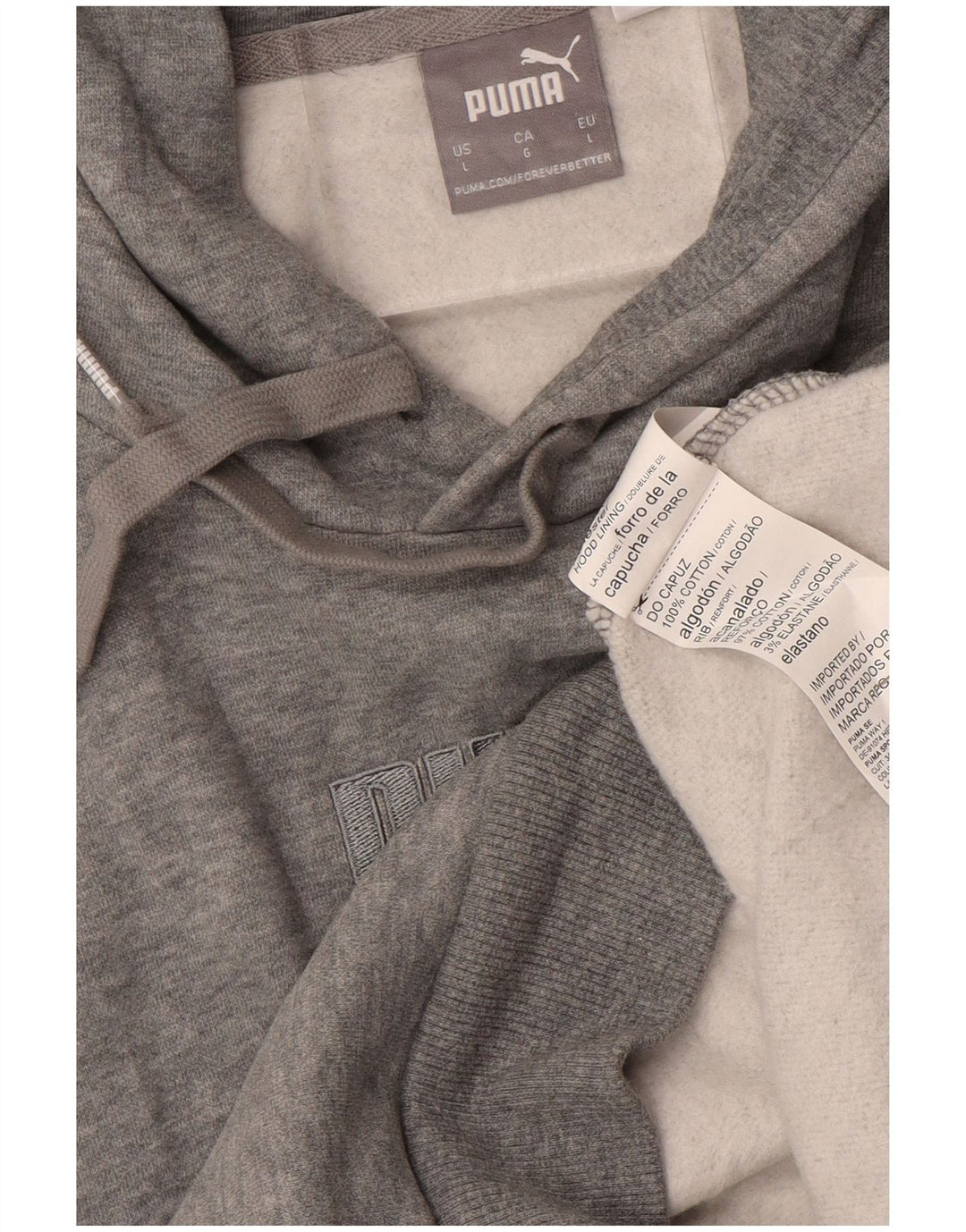 PUMA Herren Graphic Hoodie Pullover Große graue Baumwolle