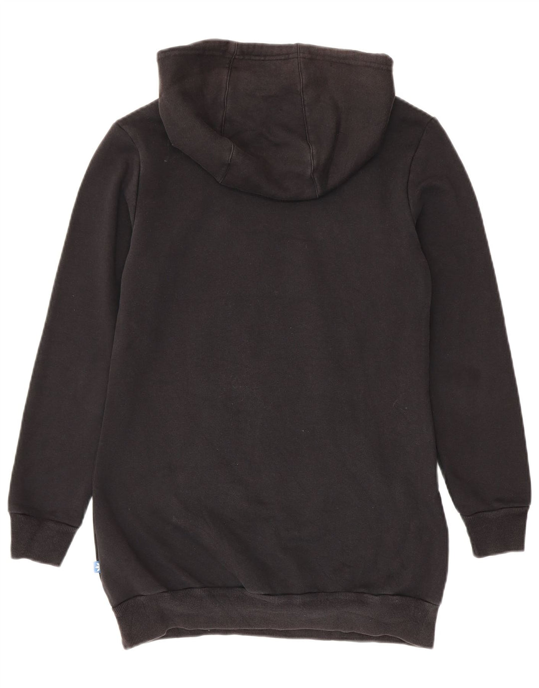Adidas Damen Longline Graphic Hoodie Pullover EU 42 Mittelschwarzes Polyester