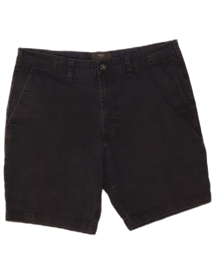 Marks & Spencer Herren-Chinoshorts W34, Größe L, Marineblau, Baumwolle