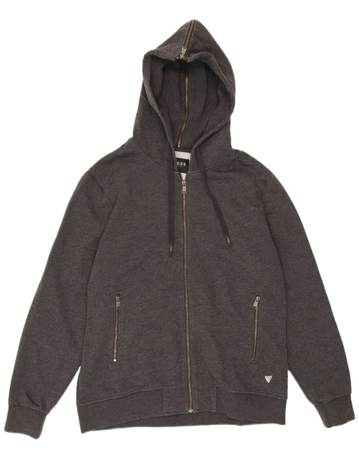 Guess Herren-Kapuzenpullover mit Reißverschluss, 2XL, Grau, Polyester