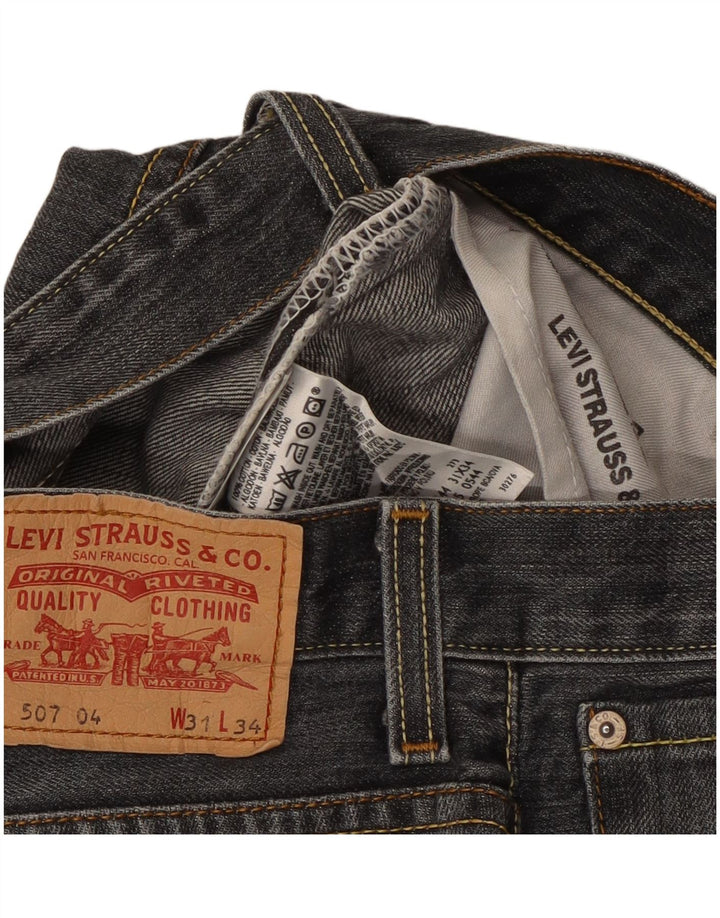 Levi's Herren 507 Bootcut Jeans W31 L29 schwarze Baumwolle