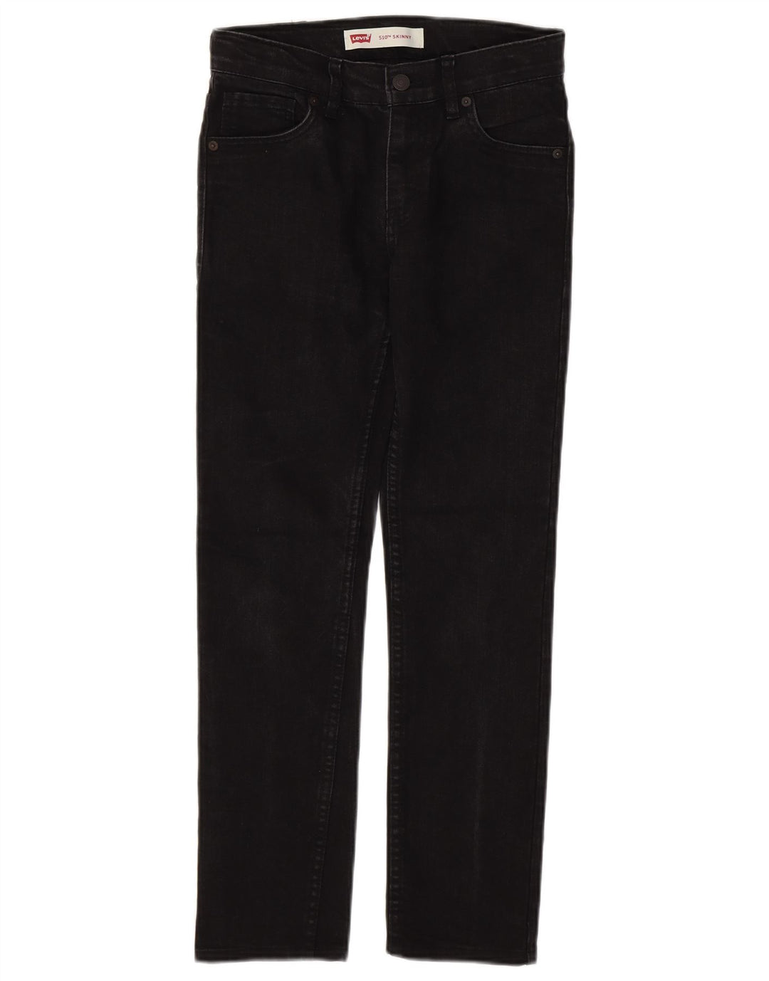 LEVI'S Jungen 510 Skinny Jeans 11–12 Jahre W28 L27 Schwarze Baumwolle