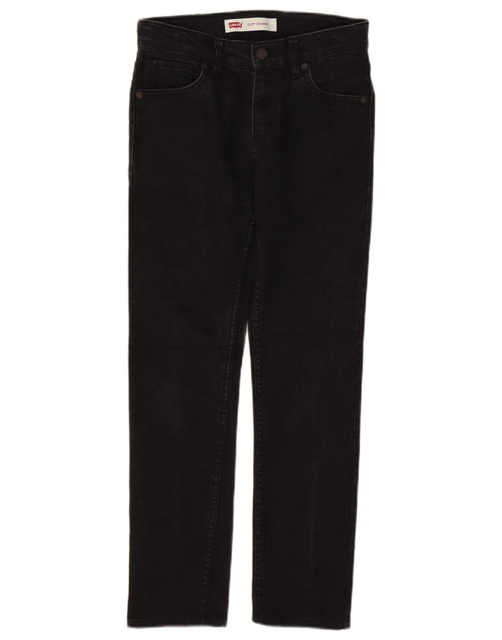 LEVI'S Jungen 510 Skinny Jeans 11–12 Jahre W28 L27 Schwarze Baumwolle