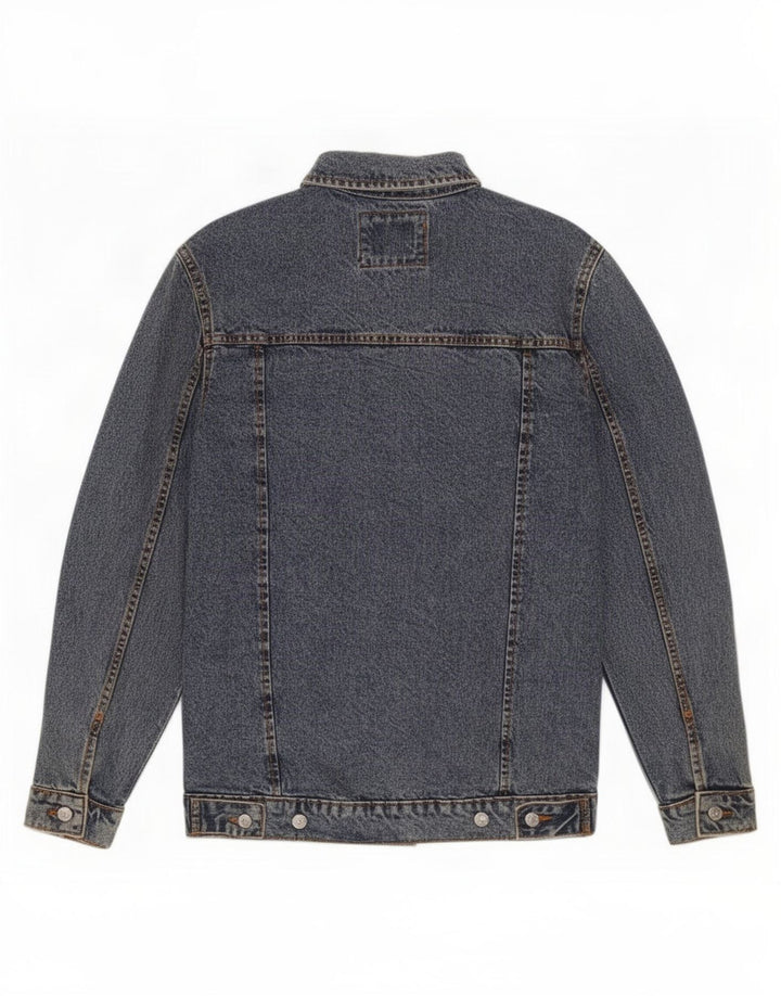 Zara Herren Jeansjacke UK 36 Small Blaue Baumwolle