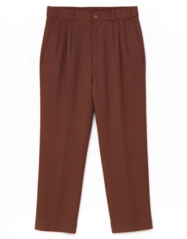 Vintage Mens Pegged Suit Trousers IT 46 Small W30 L29 Brown Nautical