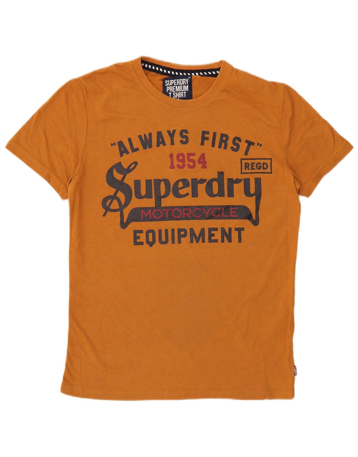Superdry Herren Grafik-T-Shirt-Oberteil aus mitteloranger Baumwolle