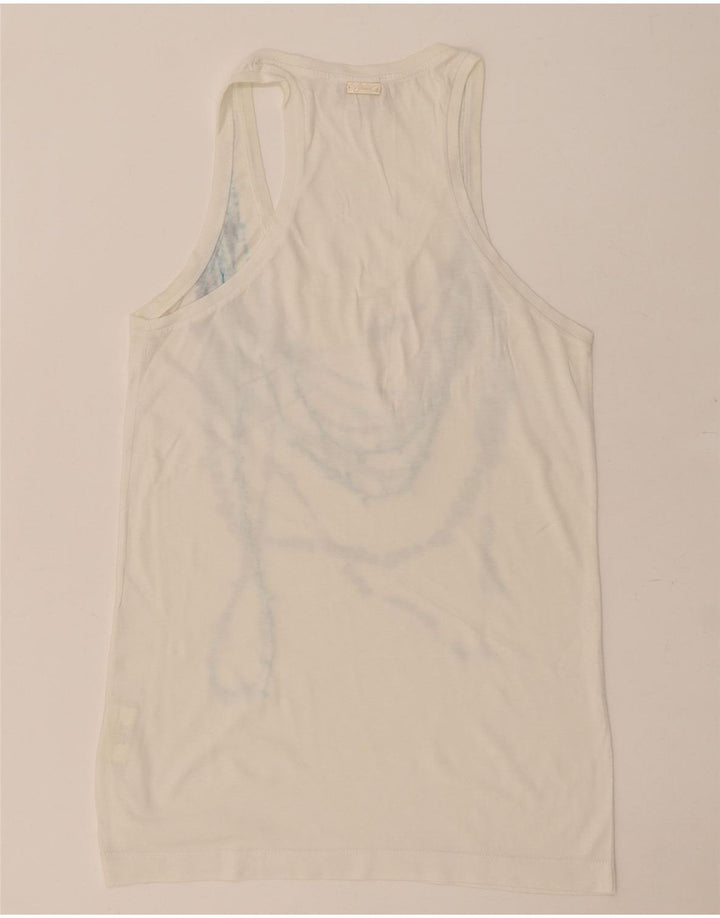 Diesel Damen Weste Top UK 10 Small Weiße Baumwolle