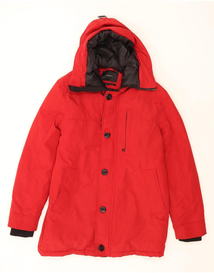 ZARA Herren-Windbreakerjacke mit Kapuze, Gr. 40, Größe L, Rot
