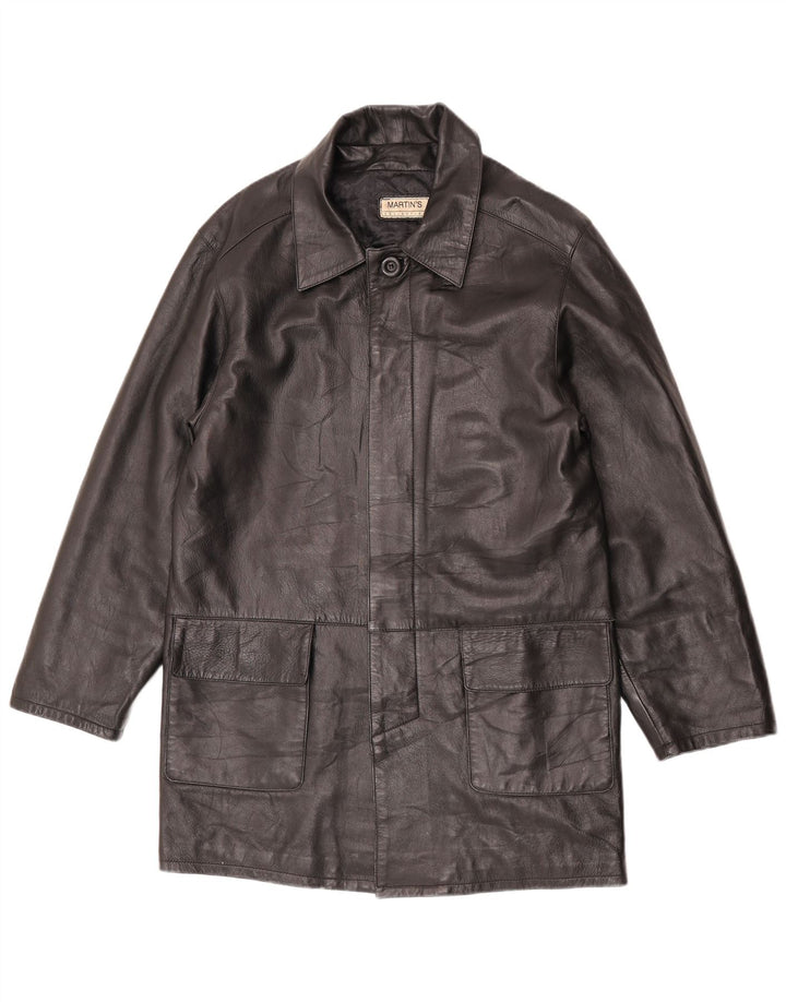 Martin's Herren-Ledermantel IT 48 Mittelschwarzes Leder