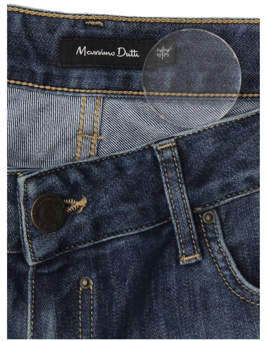 Massimo Dutti Damen Straight Jeans EU 42 Large W32 L34 Marineblau