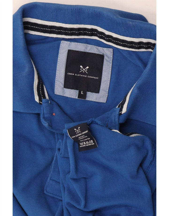 Crew Clothing Herren-Poloshirt, groß, blaue Baumwolle