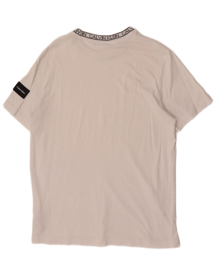 Calvin Klein Herren-T-Shirt mit Grafik, mittelweiße Baumwolle