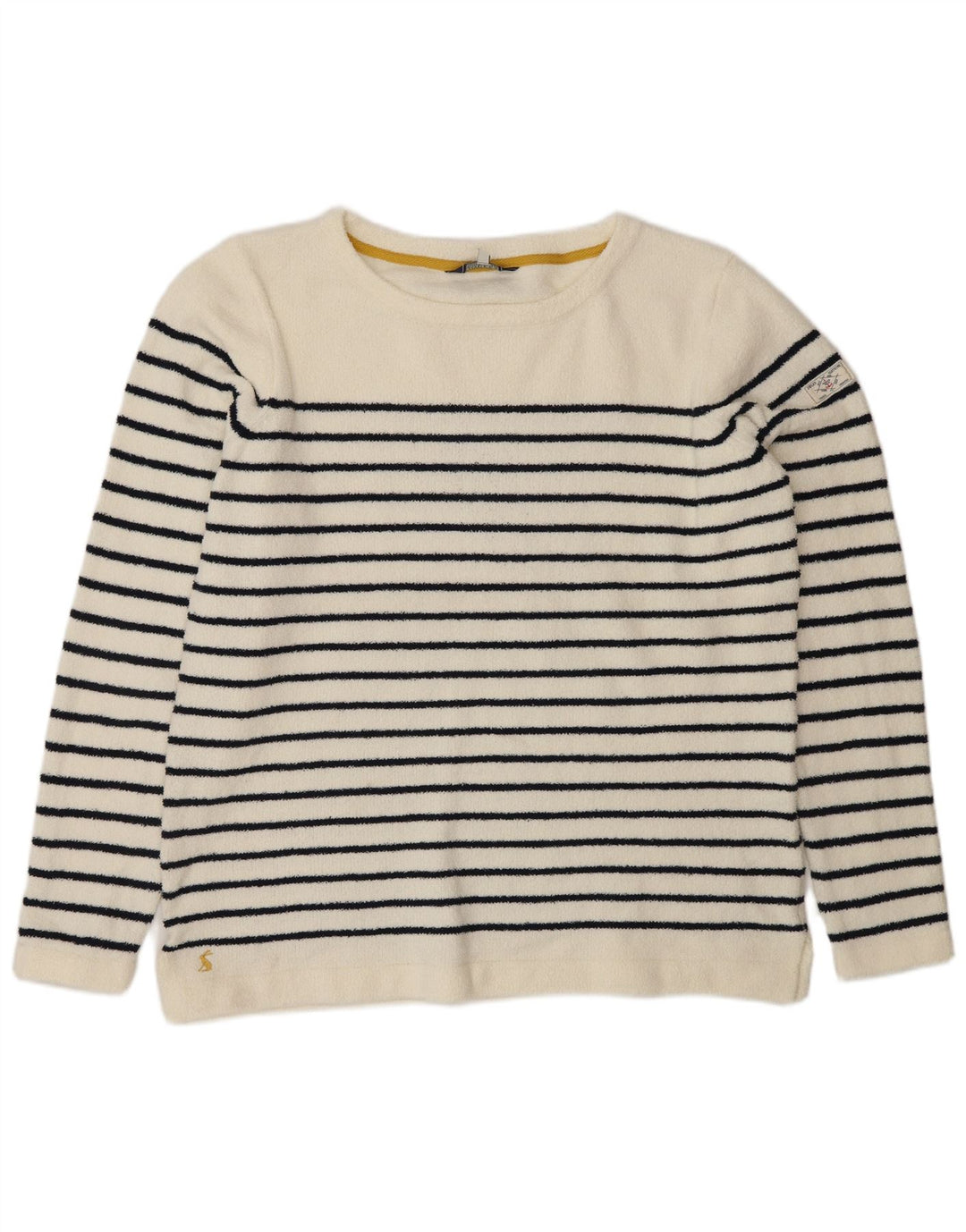 JOULES Damen-Pullover mit U-Boot-Ausschnitt, UK 16, groß, weiß gestreift, Polyester