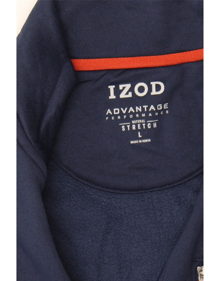 IZOD Mens Sleeveless Tracksuit Top Jacket Large Navy Blue Polyester Vintage Izod and Second-Hand Izod from Messina Hembry 