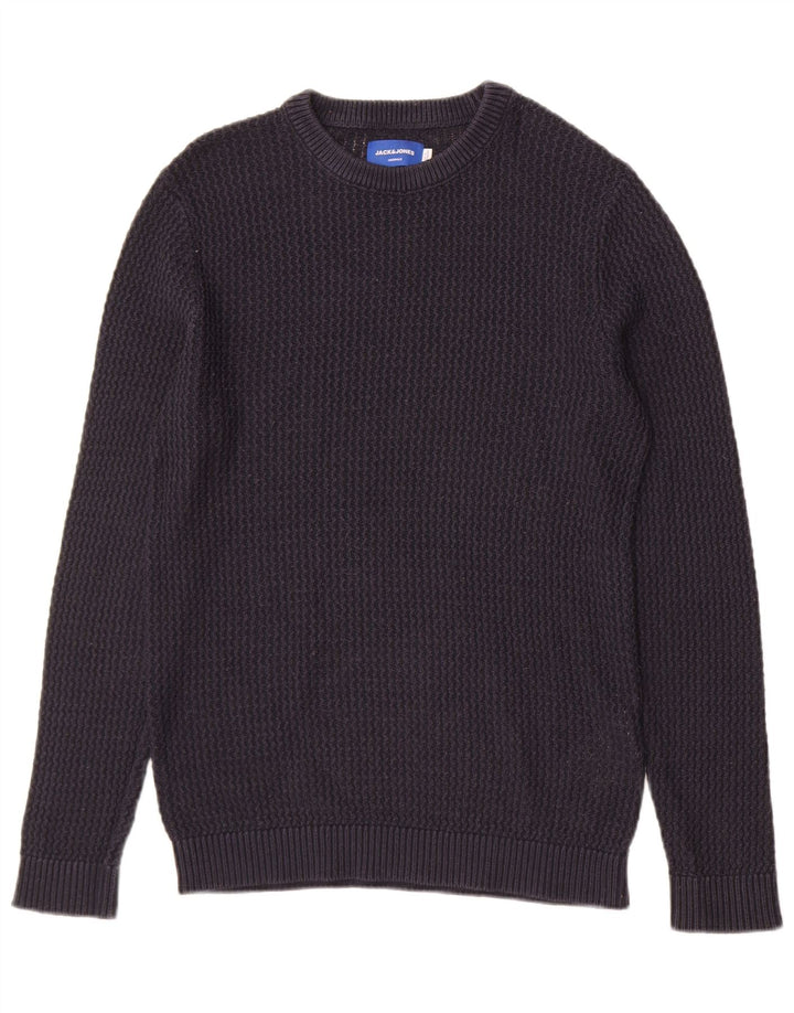 Jack & Jones Herren-Pullover mit Rundhalsausschnitt, Mittelblau, Acryl