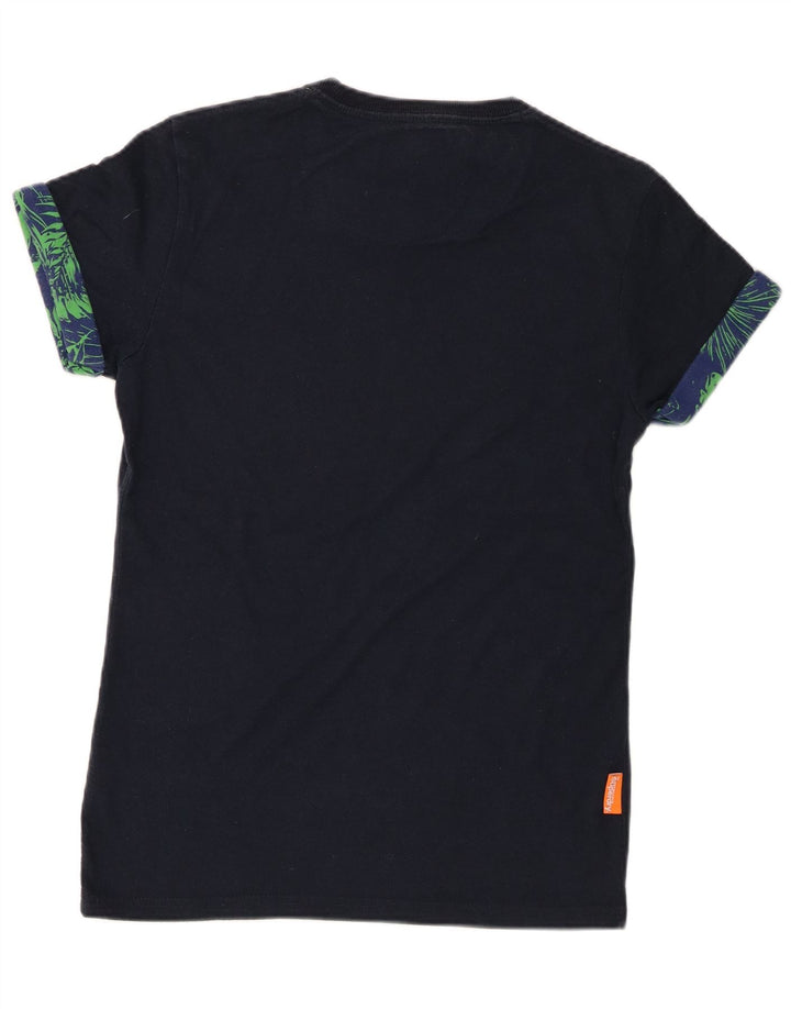 Superdry Herren T-Shirt Top Small Marineblau Baumwolle