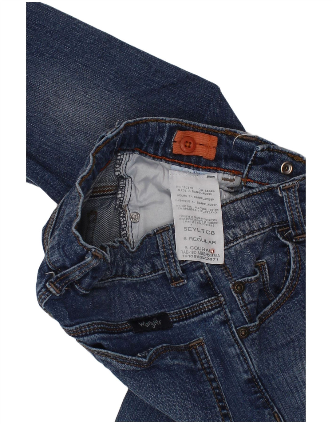 WRANGLER Straight Jeans für Jungen, 5–6 Jahre, W24, L20, blaue Baumwolle