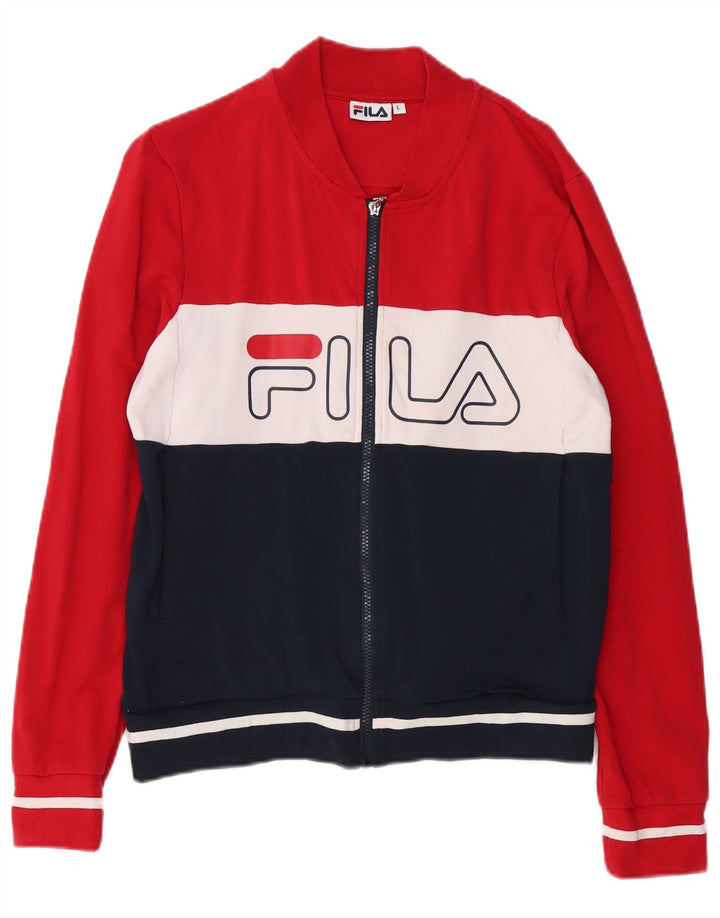 Fila Damen-Trainingsanzug-Top-Jacke, UK 16, groß, mehrfarbig, Farbblock