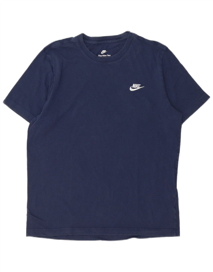 Nike Herren T-Shirt Top Large Marineblau Baumwolle