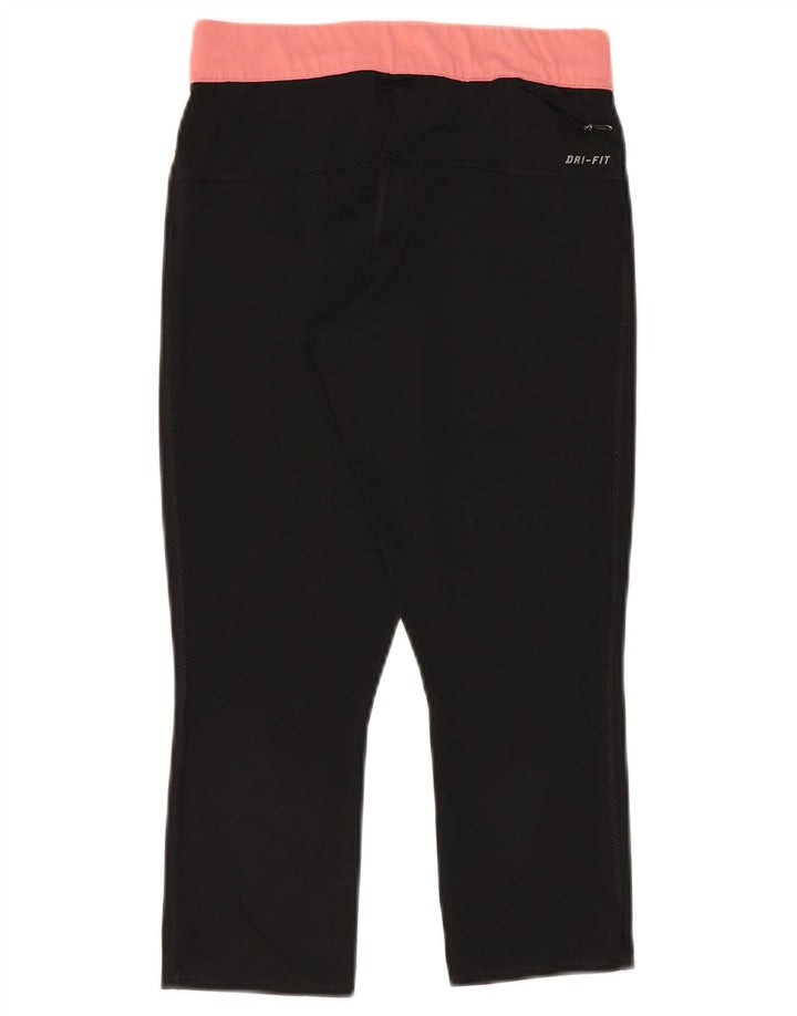 Nike Damen Dri Fit Capri Leggings UK 10 Small Schwarz Polyester