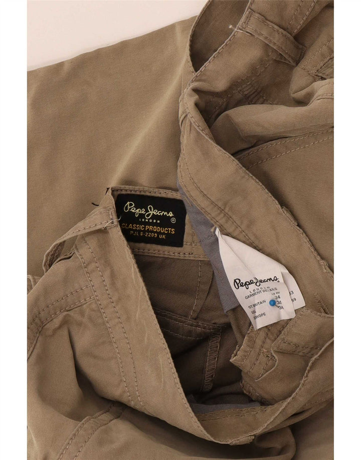 PEPE Jeans Herren Cargo-Bermudashorts W34 Large Beige Baumwolle