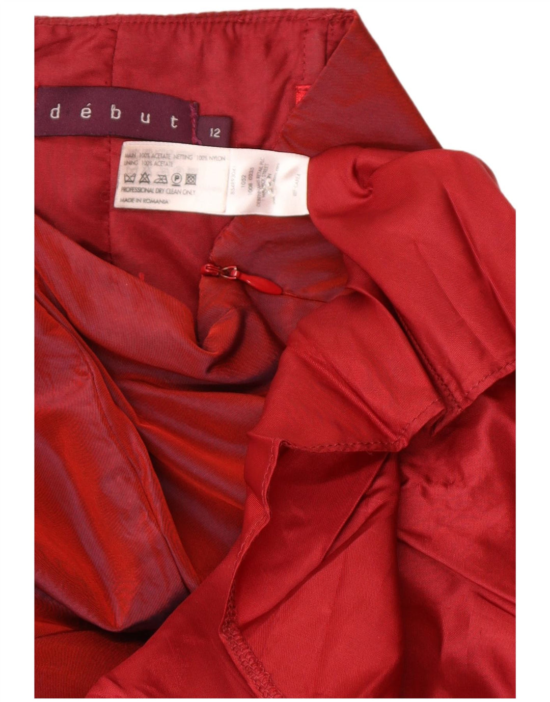 Debut Damen Maxi-trägerloses Kleid UK 12 Mittelrote Viskose