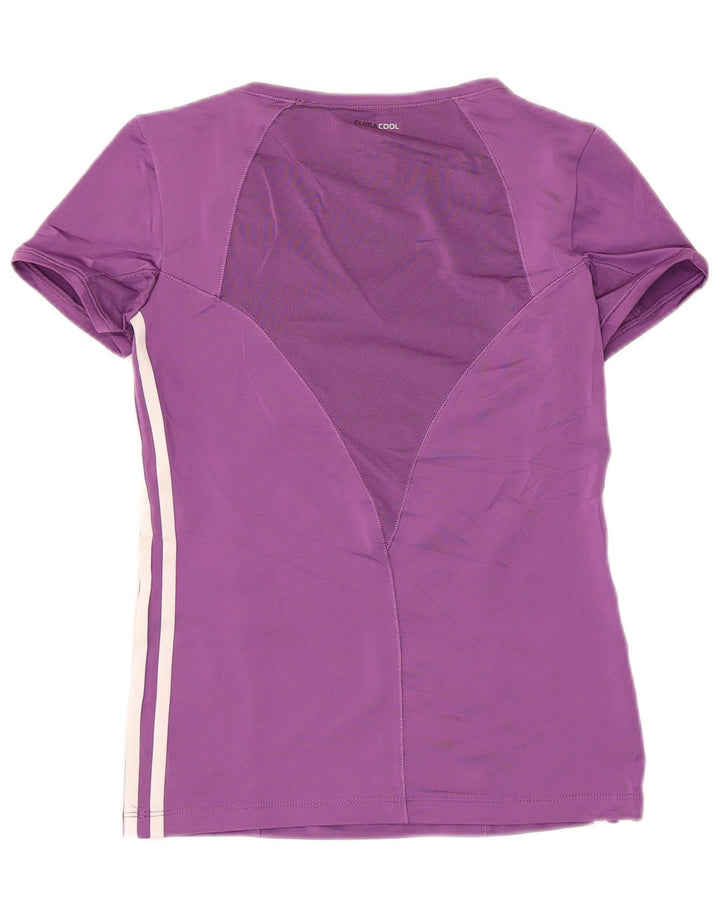 Adidas Damen Climacool T-Shirt Top UK 10 Small Lila Polyester