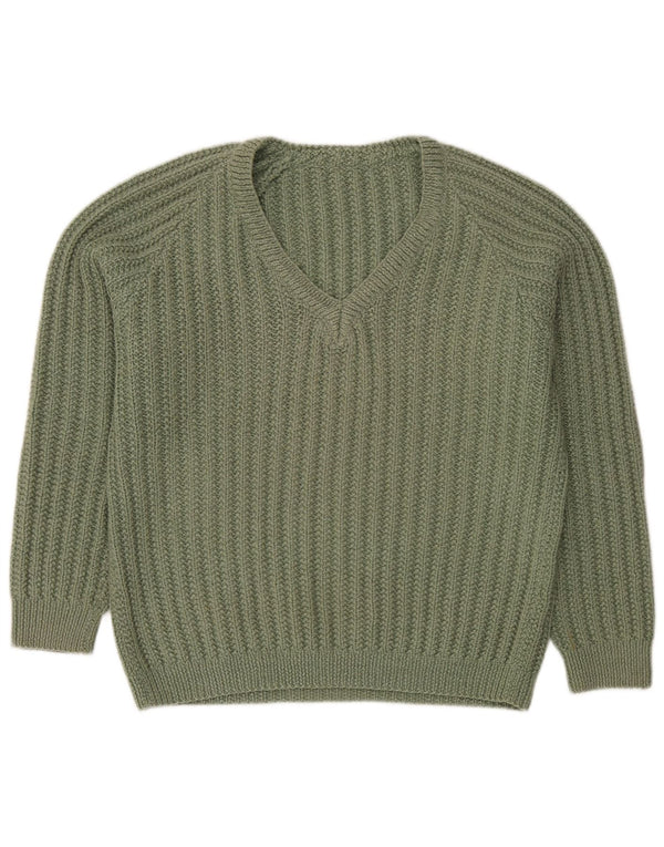 Vintage Herren Pullover mit V-Ausschnitt XL Grün