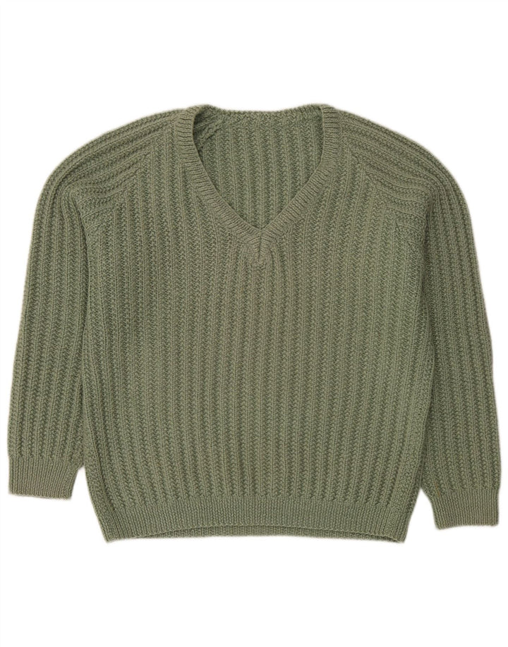 Vintage Herren Pullover mit V-Ausschnitt XL Grün