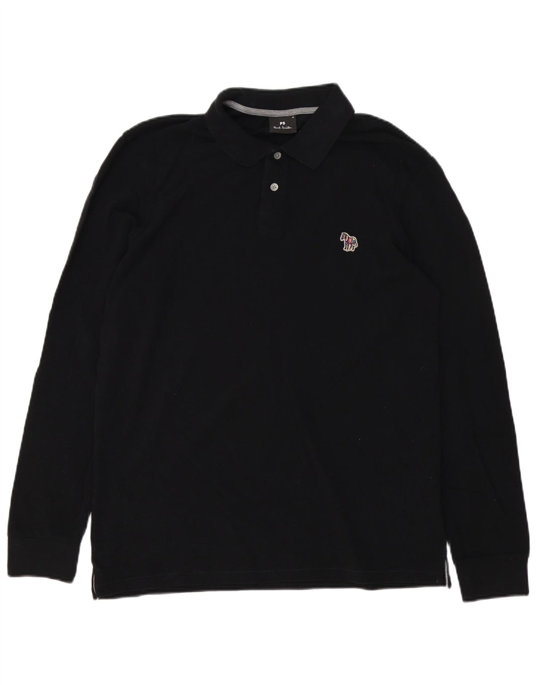Paul Smith Herren Langarm-Poloshirt Medium Schwarz