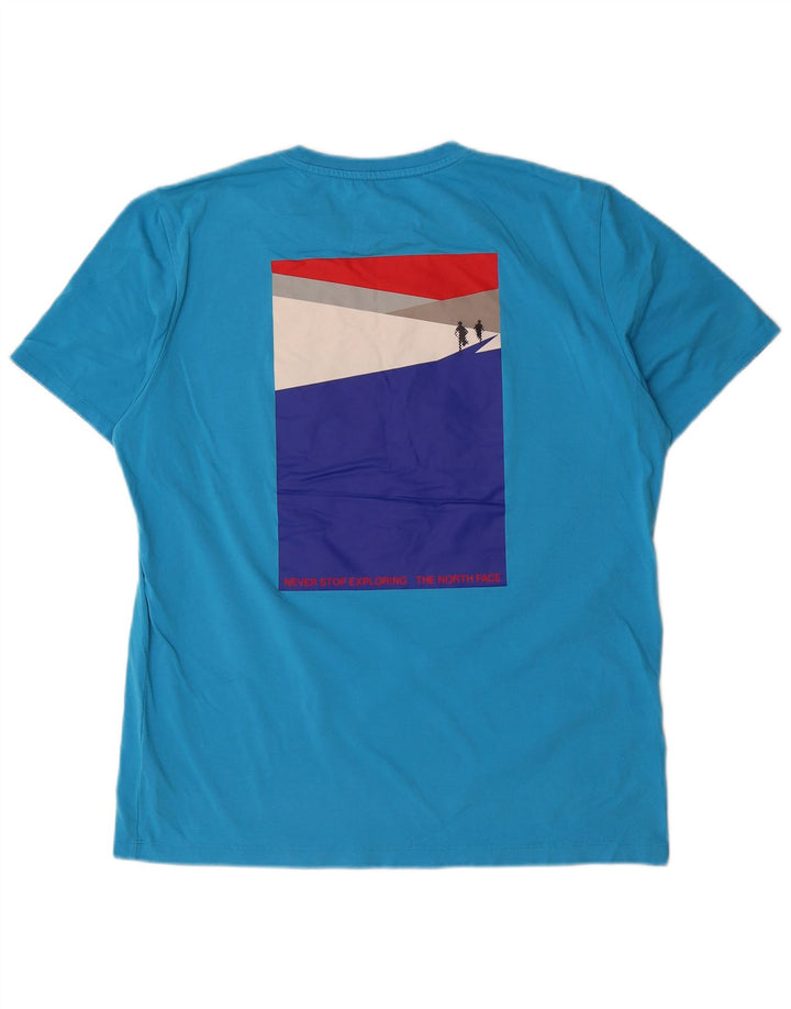 The North Face Herren-T-Shirt mit Grafik, Größe L, Blau, Baumwolle