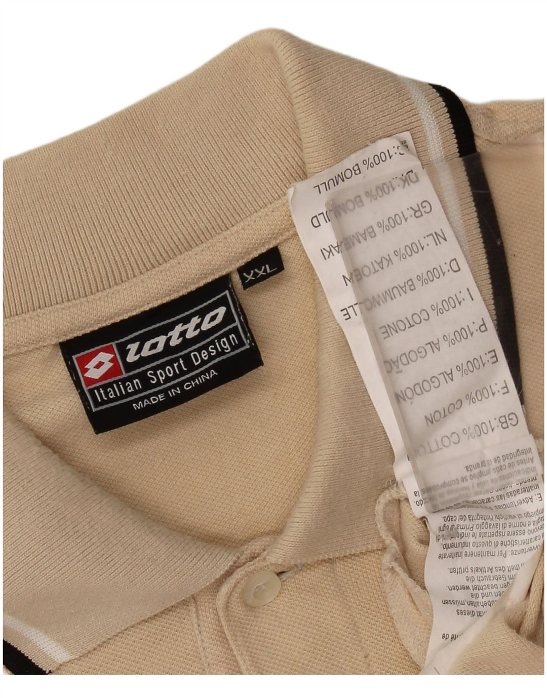 LOTTO Herren Poloshirt 2XL Beige Baumwolle