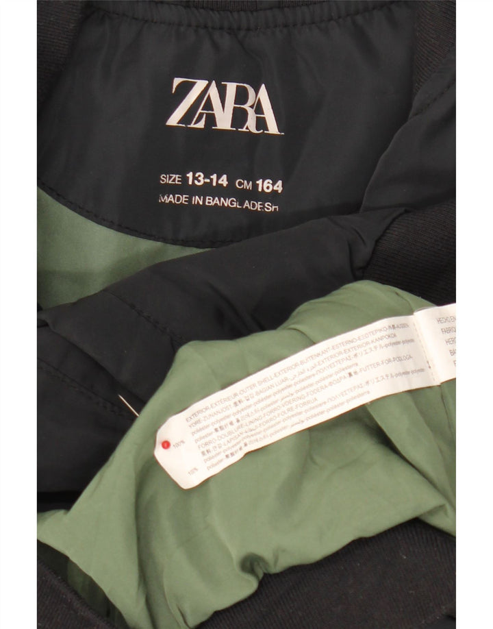 Zara Bomberjacke für Jungen, 13–14 Jahre, schwarzes Polyester