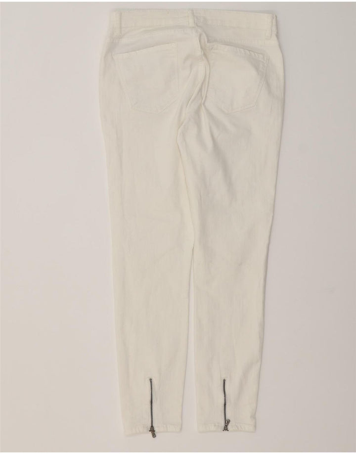 ZARA Damen Cargo Slim Jeans EU 38 Small W28 L27 Weiße Baumwolle