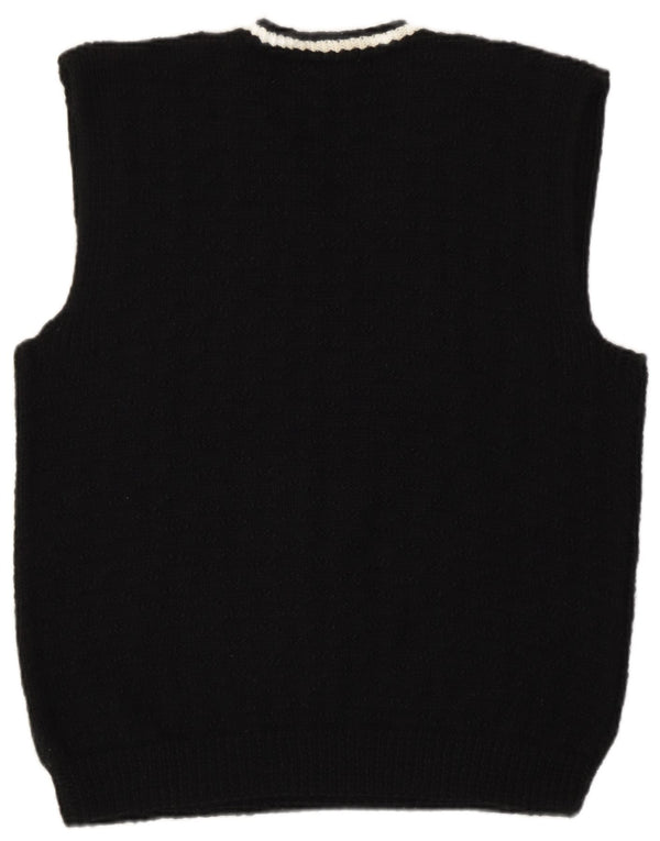 Vintage Damen Weste Tank Top UK 16 Large Schwarz Retro