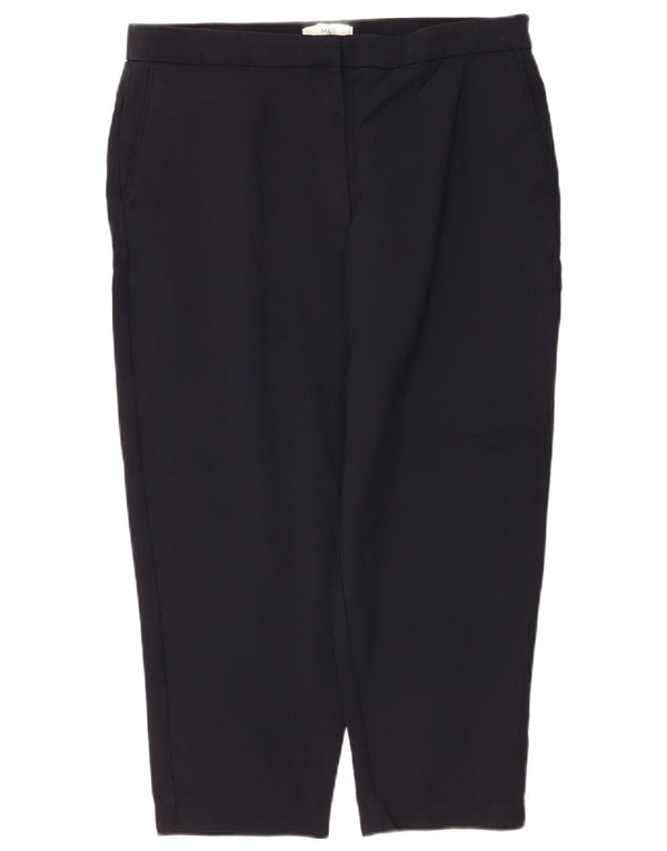 Marks & Spencer Damen-Hose, kurz geschnitten, UK 46, Größe L, W34, L23, Marineblau