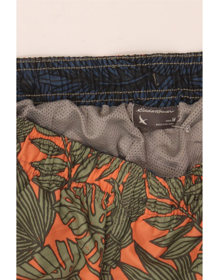 EDDIE BAUER Mens Swimming Shorts Medium Orange Floral Polyester Vintage Eddie Bauer and Second-Hand Eddie Bauer from Messina Hembry 