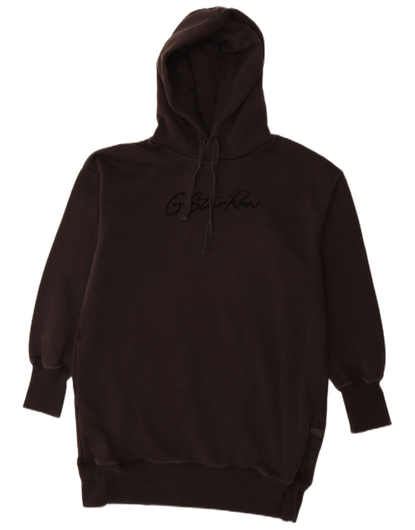 G-Star Damen Graphic Oversized Hoodie Kleid UK 14 Mittelschwarze Baumwolle