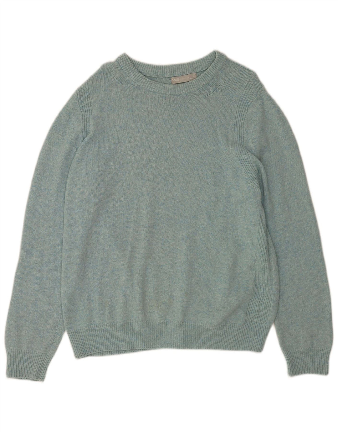 Marks & Spencer Damen-Pullover mit U-Boot-Ausschnitt, UK 16, Größe L, blaue Wolle