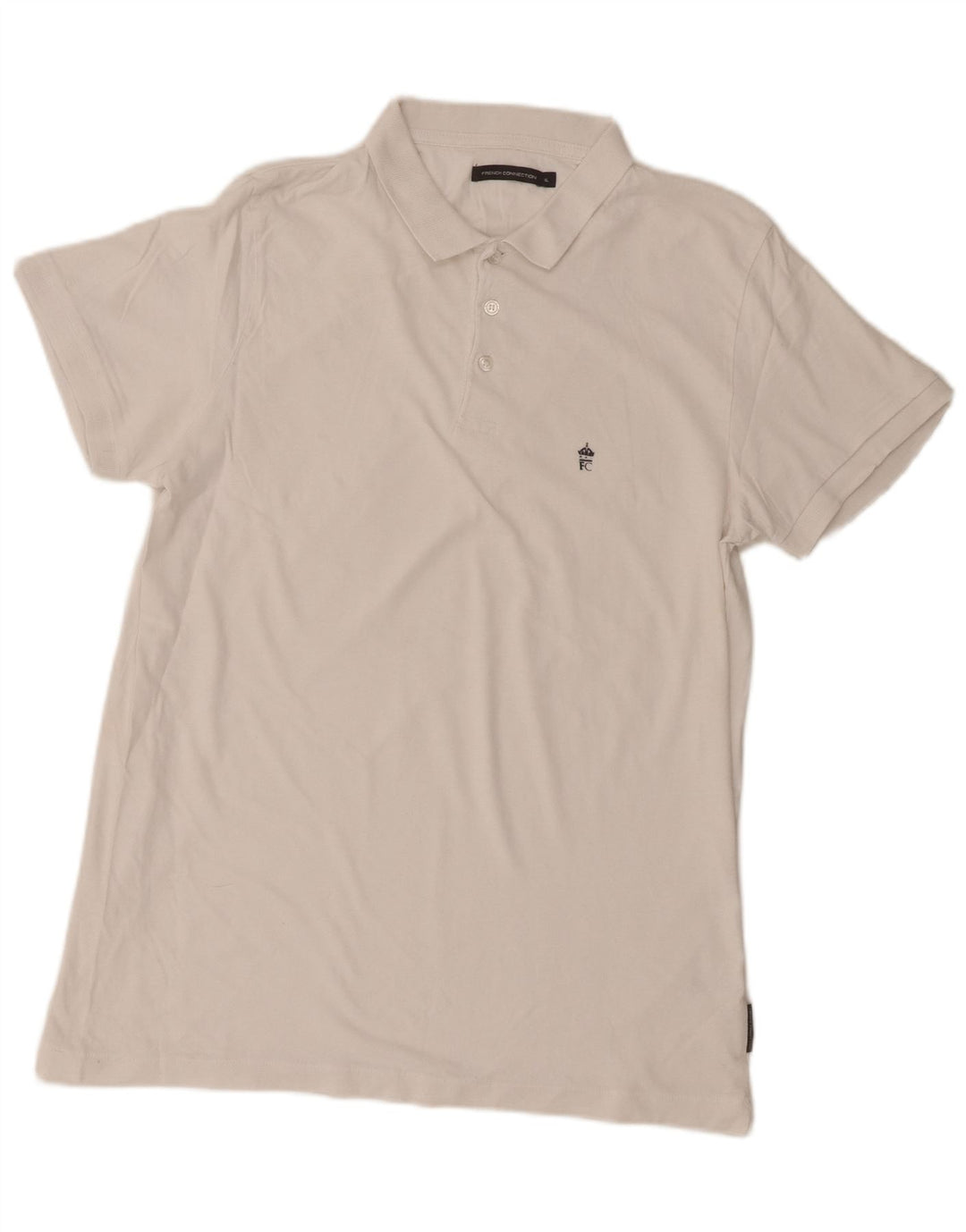 French Connection Herren-Poloshirt XL aus weißer Baumwolle
