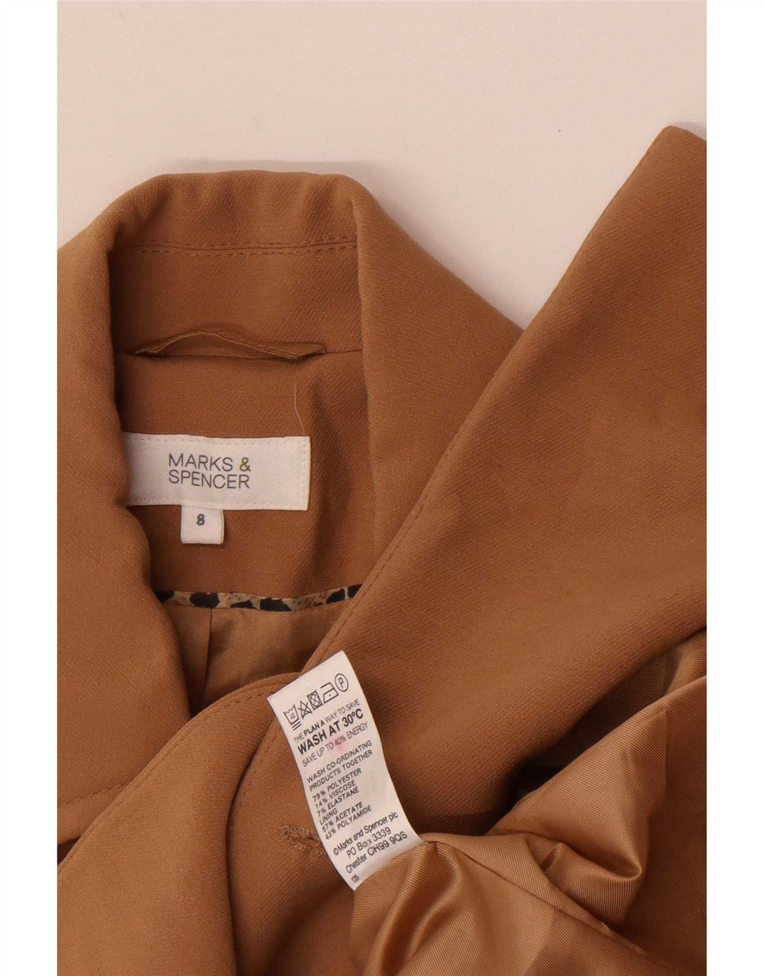 Marks & Spencer Zweireihiger Blazer für Damen, Gr. 8, Beige
