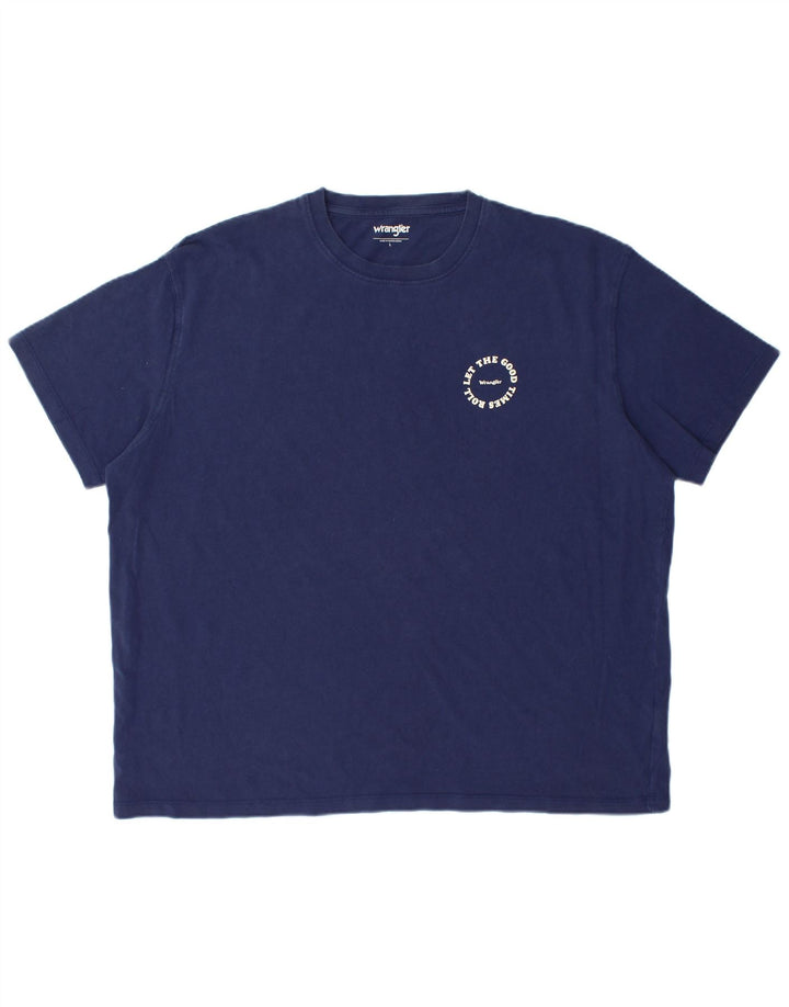 WRANGLER Herren T-Shirt Top Large Marineblau Baumwolle