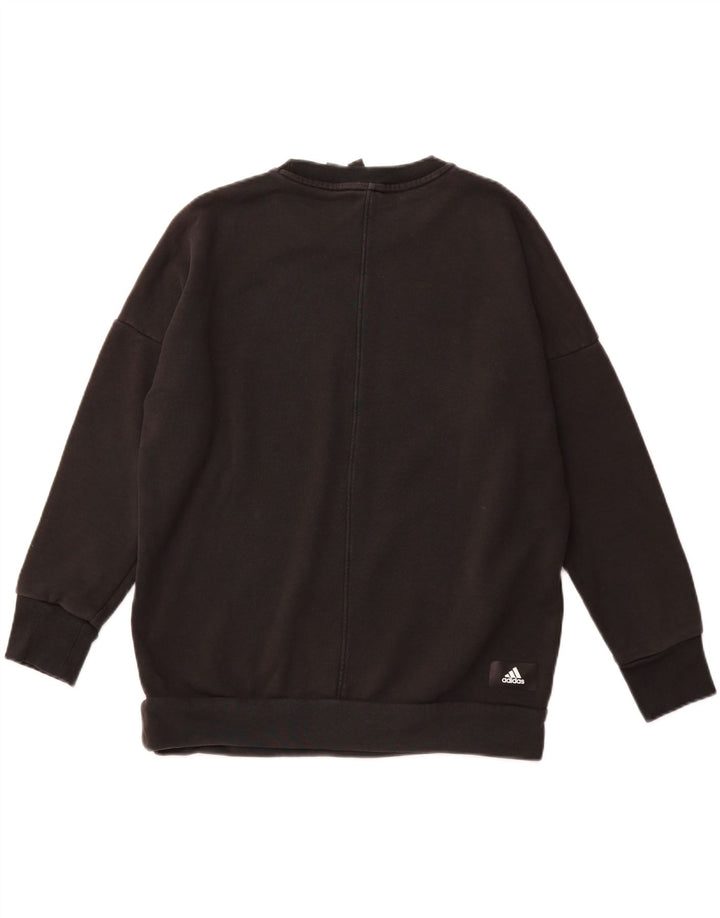 ADIDAS Damen Primegreen Übergroßer Sweatshirt-Pullover UK 8/10 Small Schwarz