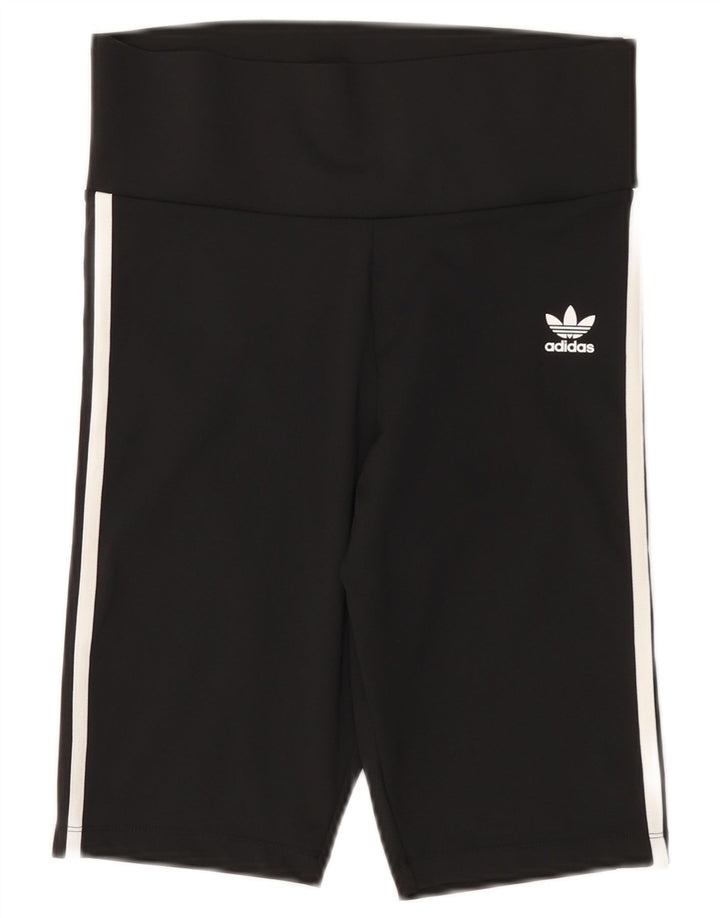 ADIDAS Damen Sportshorts UK 12 Medium Schwarz Polyester