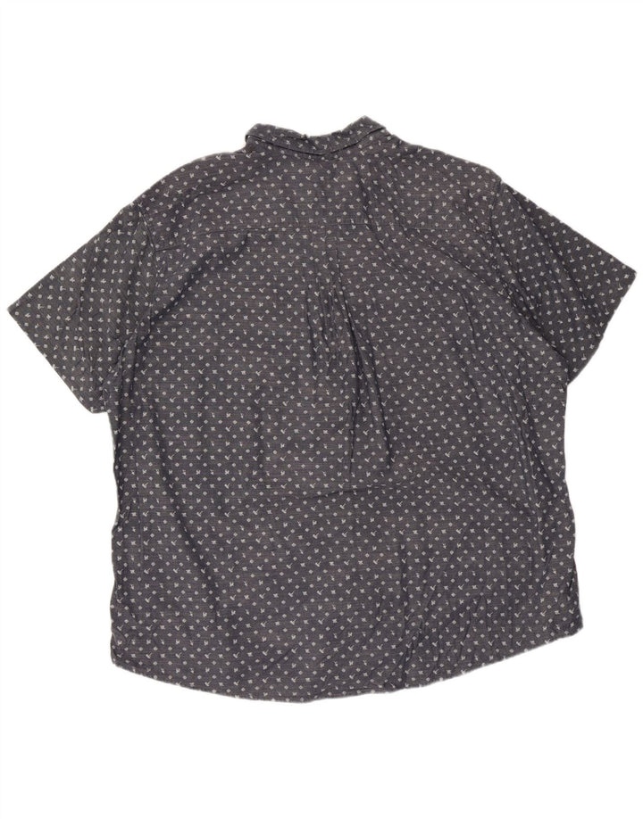 Eddie Bauer Herren Kurzarmhemd 2XL Blau gepunktete Baumwolle